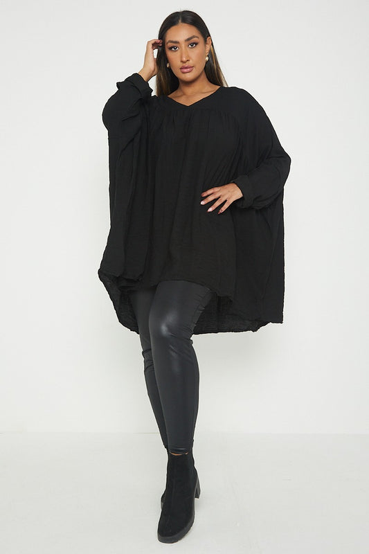 ITALIAN V NECK LONG SLEEVE TUNIC TOP