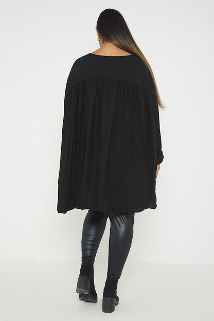 ITALIAN V NECK LONG SLEEVE TUNIC TOP