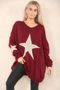 Italian Star Print Baggy Jumper Top