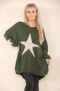 Italian Star Print Baggy Jumper Top