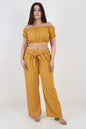Italian Crop Top and Belted Trouser Co-ord Set