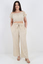 Italian Crop Top and Belted Trouser Co-ord Set