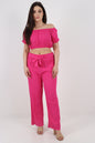 Italian Crop Top and Belted Trouser Co-ord Set