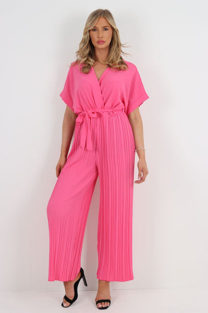 Italian Pleated Belted Jumpsuits