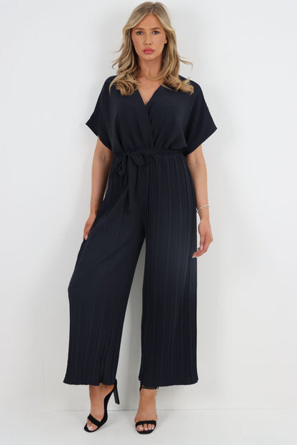 Italian Pleated Belted Jumpsuits