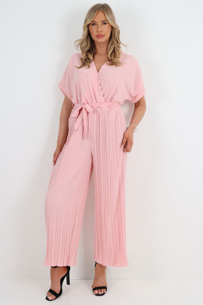 Italian Pleated Belted Jumpsuits