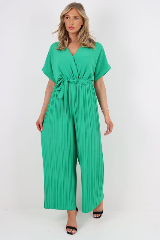 Italian Pleated Belted Jumpsuits