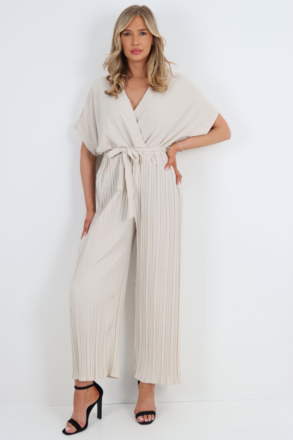 Italian Pleated Belted Jumpsuits