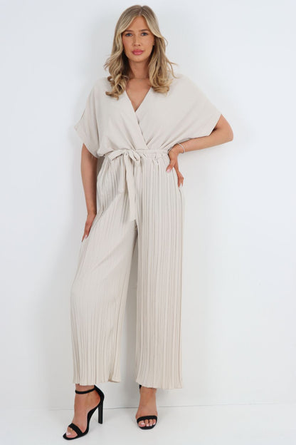 Italian Pleated Belted Jumpsuits