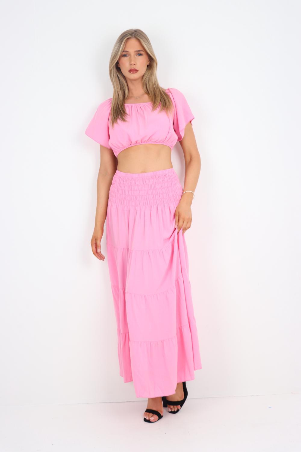 Italian Crop Top & Maxi Skirt Set