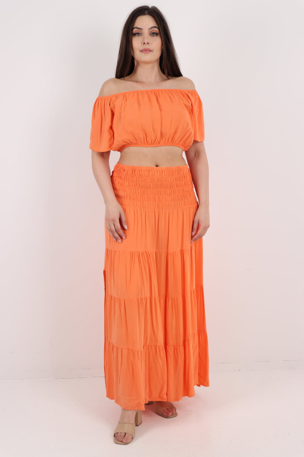 Italian Crop Top & Maxi Skirt Set
