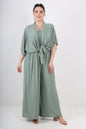 Italian Shirred Halter Neck Wide Leg Jumpsuits & Tie Front Shrug