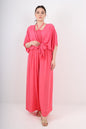 Italian Shirred Halter Neck Wide Leg Jumpsuits & Tie Front Shrug