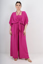 Italian Shirred Halter Neck Wide Leg Jumpsuits & Tie Front Shrug