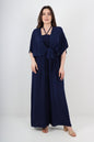Italian Shirred Halter Neck Wide Leg Jumpsuits & Tie Front Shrug