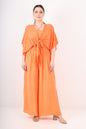 Italian Shirred Halter Neck Wide Leg Jumpsuits & Tie Front Shrug