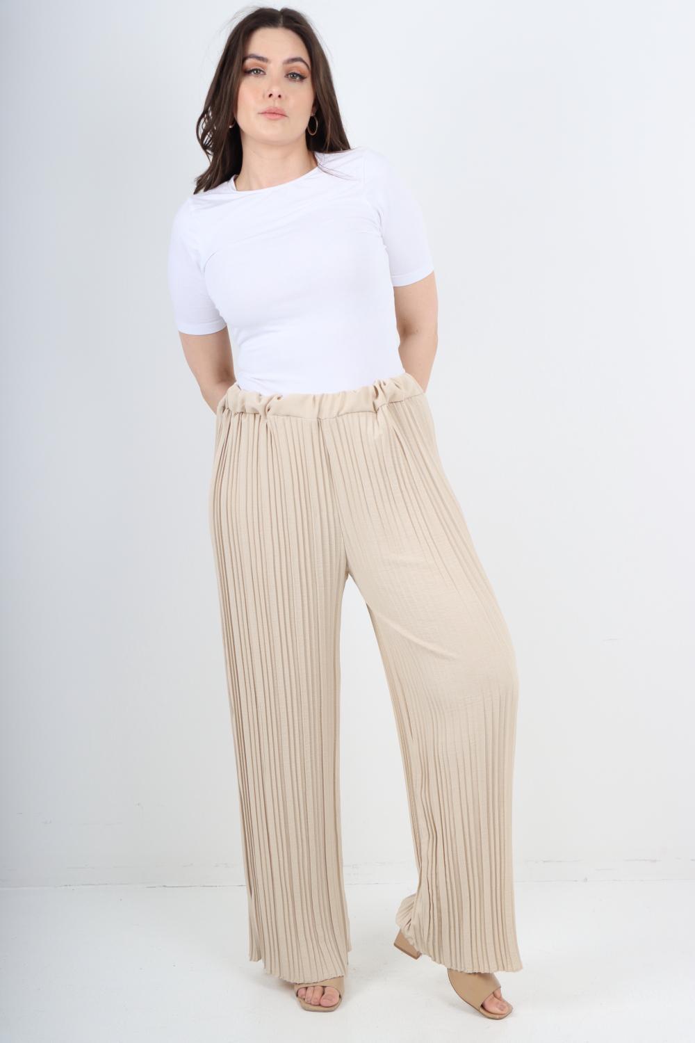 Italian Elasticated Waist Pleated Trouser