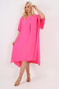 Italian Button Detail Short Sleeve Side Pocketed Midi Dress