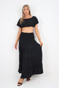 Italian Crop Top & Maxi Skirt Set