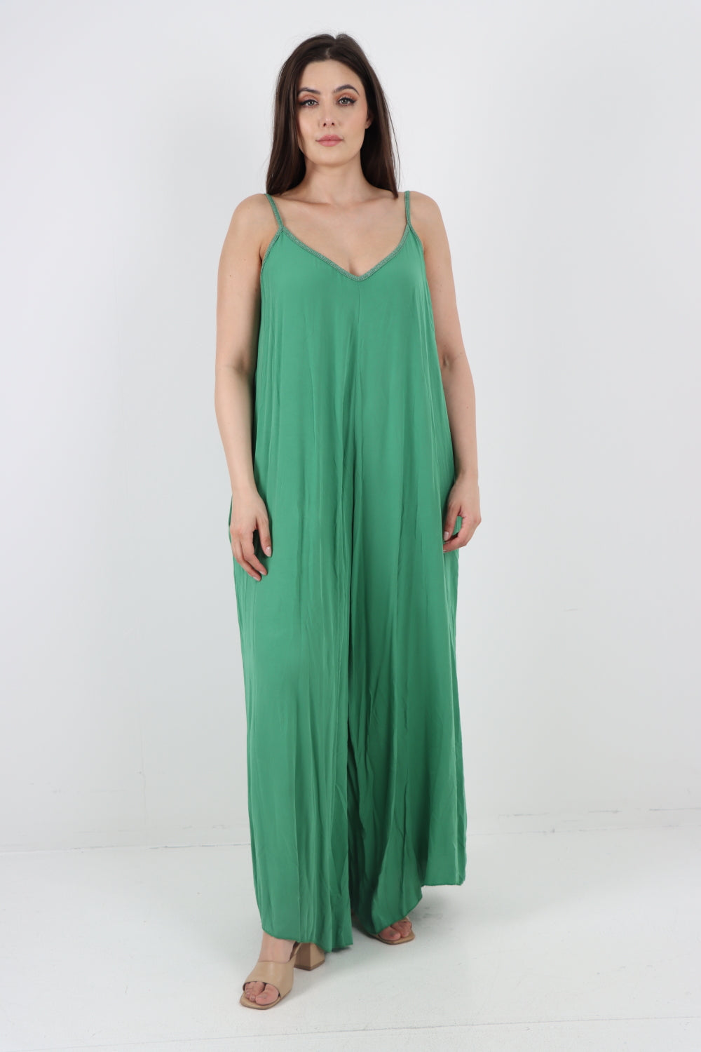 Italian Lurex Strap Pocketed Jumpsuits