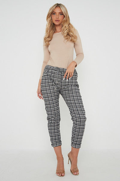 One Size Check Print Magic Trousers
