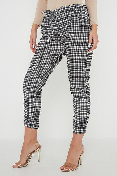 One Size Check Print Magic Trousers