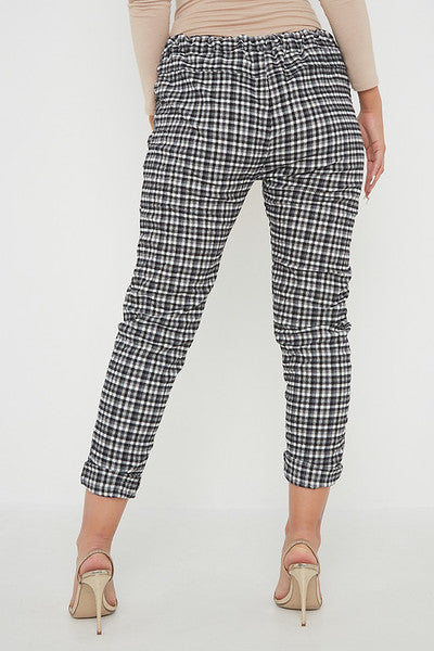 One Size Check Print Magic Trousers