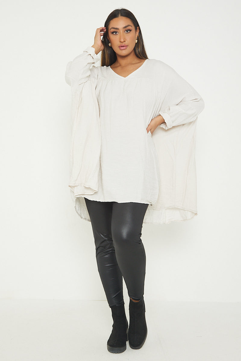 One Size V Neck Floaty Top