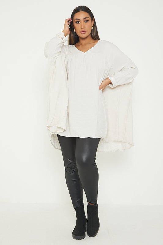 One Size V Neck Floaty Top