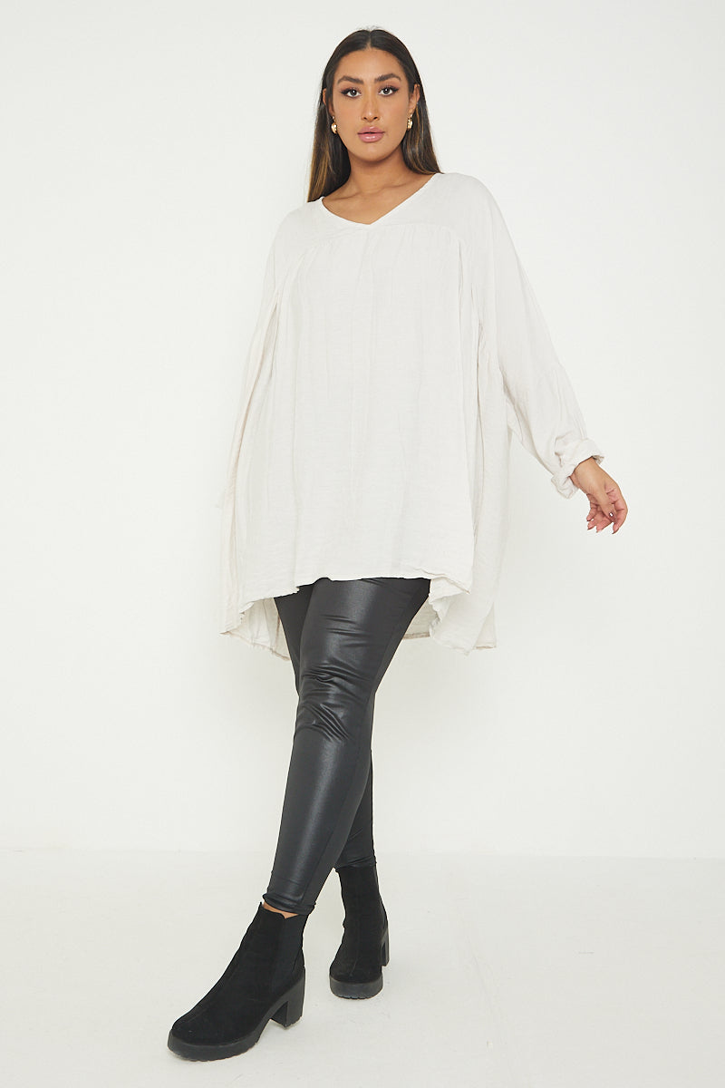 One Size V Neck Floaty Top
