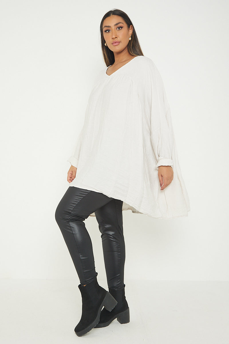 One Size V Neck Floaty Top