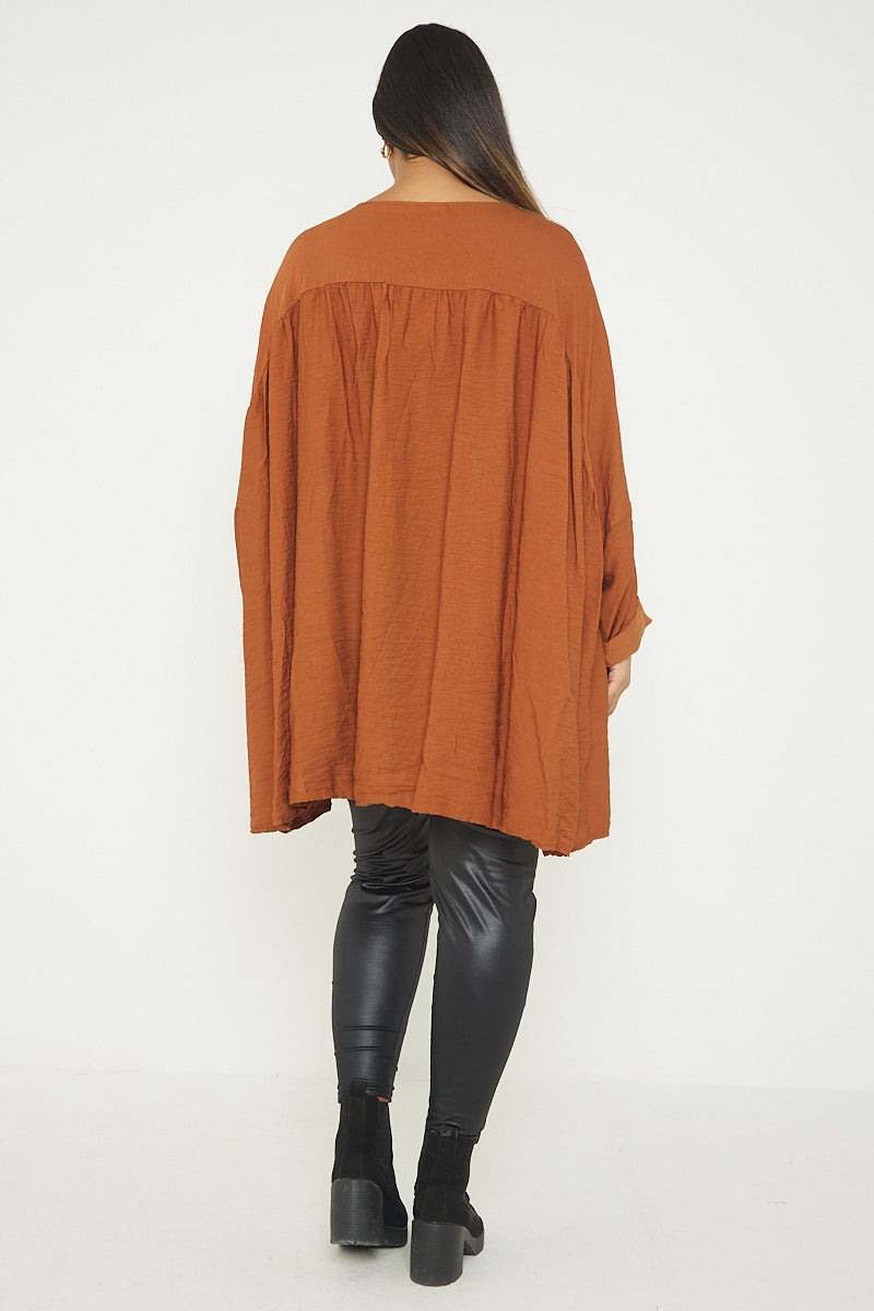 One Size V Neck Floaty Top