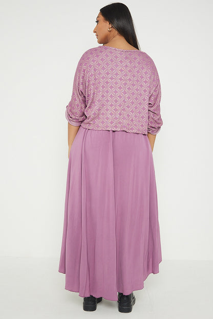 One Size Geo Print Jumper Top with Long Dress