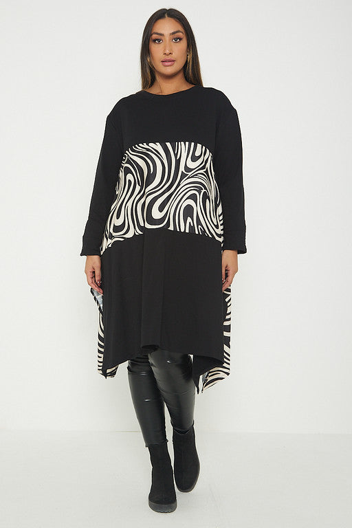 SIZE 2 (FITS 10-20) Swirl Print Long Top