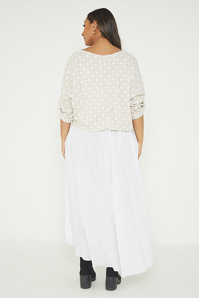 One Size Geo Print Jumper Top with Long Dress