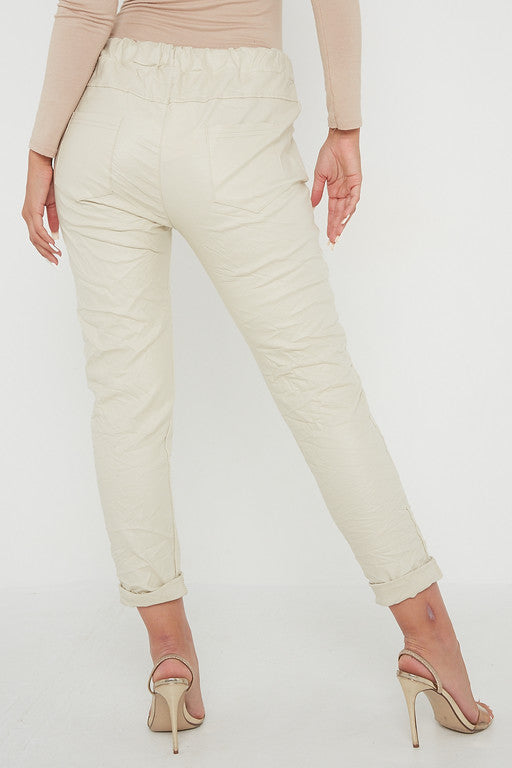 Wetlook Leather Stretch Pants