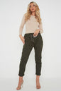One Size Leopard Print Cuffed Trousers