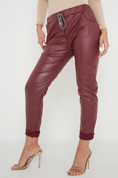 Wetlook Leather Stretch Pants