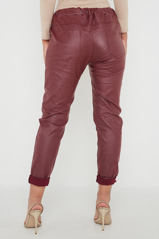 Wetlook Leather Stretch Pants