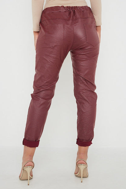 Wetlook Leather Stretch Pants
