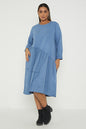 One Size Asymmetrical Skirt Long Sleeve Midi Dress