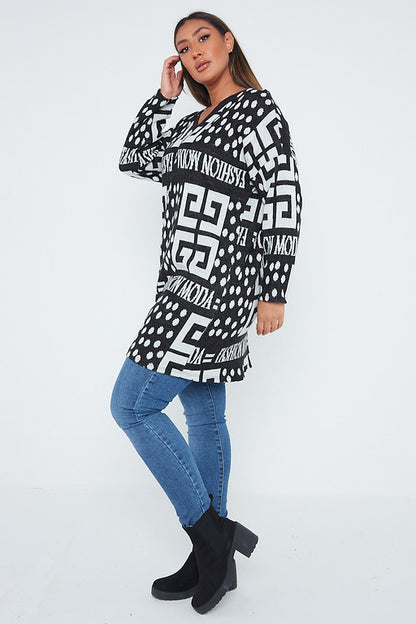 One Size Fashion Moda Pattern Jumper Top