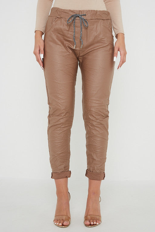 Wetlook Leather Stretch Pants