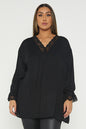 One Size Lace Trim Blouse