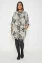 One Size Animal Print Turn Up Sleeve Shirt With Pockets