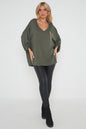One Size 'V' Embellished V Neck Top