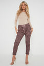 One Size Leopard Print Cuffed Trousers