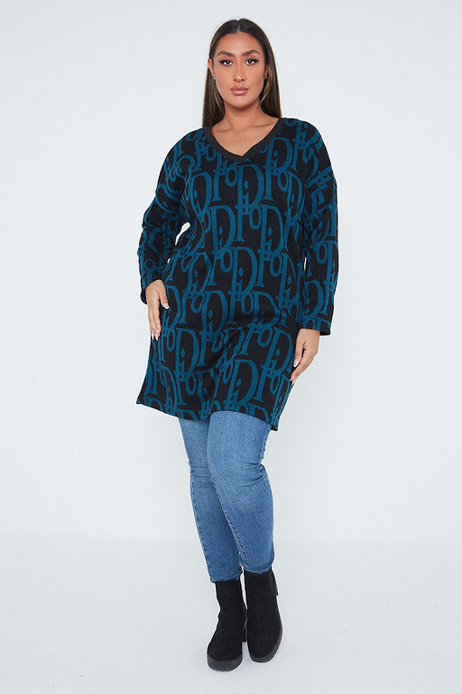 One Size Fashion Moda Pattern Jumper Top