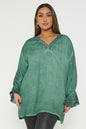 One Size Lace Trim Blouse