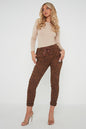 One Size Leopard Print Cuffed Trousers